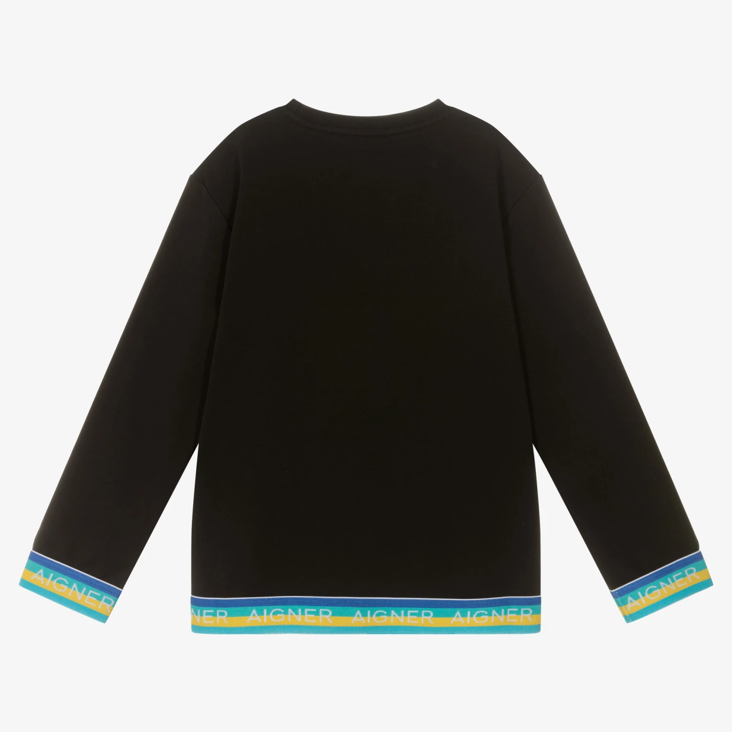 AIGNER Teen Boys Black Cotton Sweatshirt 4 AIGNER Teen Boys Black Cotton Sweatshirt - Image 2