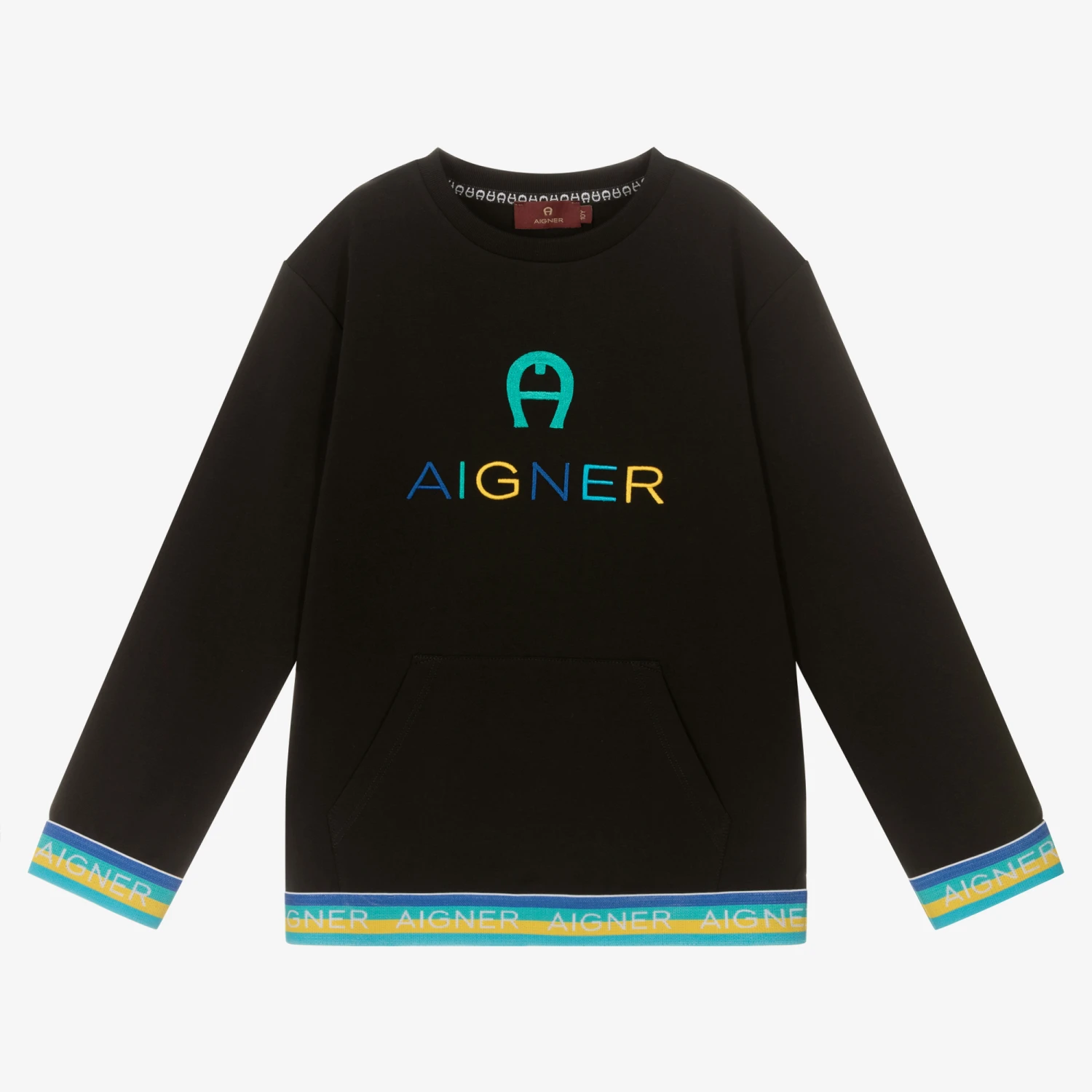 AIGNER Teen Boys Black Cotton Sweatshirt 3 AIGNER Teen Boys Black Cotton Sweatshirt