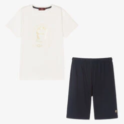 AIGNER Teen Boys Ivory Short Pyjamas