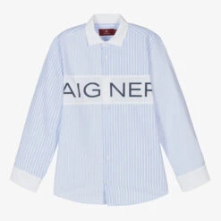 AIGNER Teen Boys Striped Logo Shirt