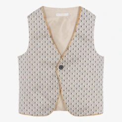 Alviero Martini Teen Boys Beige Monogram Waistcoat