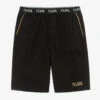 Alviero Martini Teen Boys Black Cotton Logo Shorts