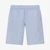 Alviero Martini Teen Boys Blue Cotton Monogram Logo Shorts
