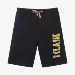 Alviero Martini Teen Boys Blue Geo Map Cotton Shorts