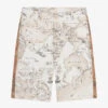Alviero Martini Teen Boys Ivory Geo Map Bermuda Shorts