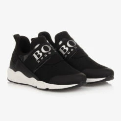 BOSS Teen Black Logo Trainers