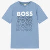 BOSS Teen Boys Blue Cotton Logo T-Shirt -Boss Sale Store boss teen boys blue cotton logo t shirt 504467 829ff958e64f68374668e2f12f3fb4150e828f03