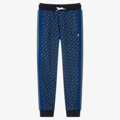 BOSS Teen Boys Blue Monogram Logo Joggers