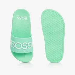 BOSS Teen Boys Green Logo Sliders -Boss Sale Store boss teen boys green logo sliders 436839 08cf4fa3f4e8821aef3cb48f239db44a95a2f104
