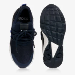 BOSS Teen Boys Navy Blue Logo Trainers -Boss Sale Store boss teen boys navy blue logo trainers 500889 aed37455bae065f8cf4c3c923d082de1af36df5e