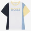 BOSS Teen Boys White & Blue Cotton T-Shirt -Boss Sale Store boss teen boys white blue cotton t shirt 504779 c1418b03f021182a43c9859038f44c2a86353d9a
