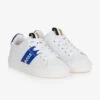 BOSS Teen Boys White & Blue Logo Trainers