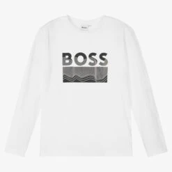 BOSS Teen Boys White Logo Top