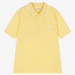 BOSS Teen Boys Yellow Cotton Piqué Polo Shirt