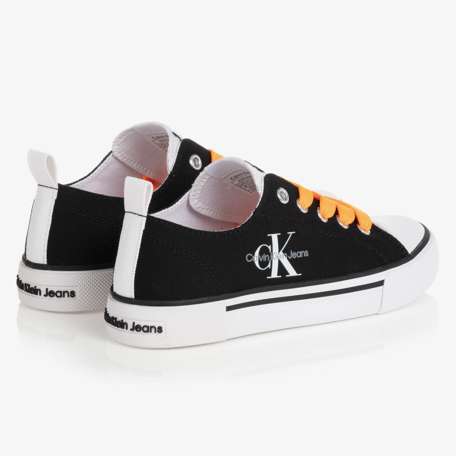 Calvin Klein Jeans Teen Black & White Canvas Logo Trainers 5 Calvin Klein Jeans Teen Black & White Canvas Logo Trainers - Image 3