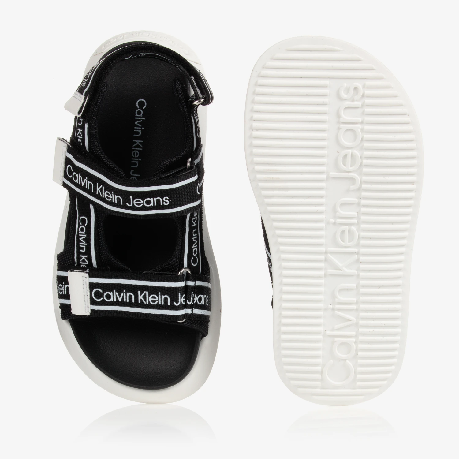 Calvin Klein Jeans Teen Boys Black Sandals 6 Calvin Klein Jeans Teen Boys Black Sandals - Image 4