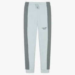 Calvin Klein Jeans Teen Boys Blue Colourblock Logo Joggers