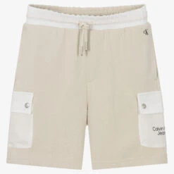 Calvin Klein Jeans Teen Boys Ivory & Beige Shorts