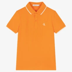Calvin Klein Jeans Teen Boys Orange Polo Shirt