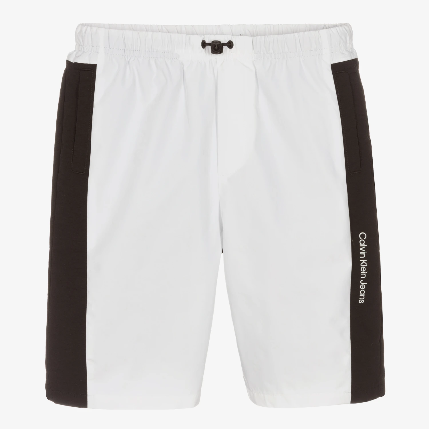 Calvin Klein Jeans Teen Boys White & Black Logo Shorts 3 Calvin Klein Jeans Teen Boys White & Black Logo Shorts