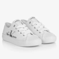 Calvin Klein Jeans Teen White Canvas Trainers
