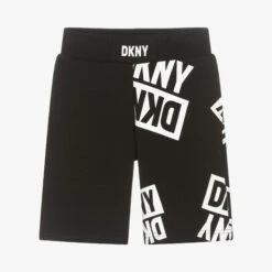 DKNY Teen Black Cotton Logo Shorts