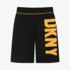 DKNY Teen Boys Black Cotton Logo Shorts