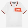 DKNY Teen Boys White Cotton Jersey Polo Shirt