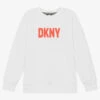 DKNY Teen White Cotton Jersey Logo Sweatshirt -Boss Sale Store dkny teen white cotton jersey logo sweatshirt 503199 150756219771754e06e990e5453c9a577ed3769a