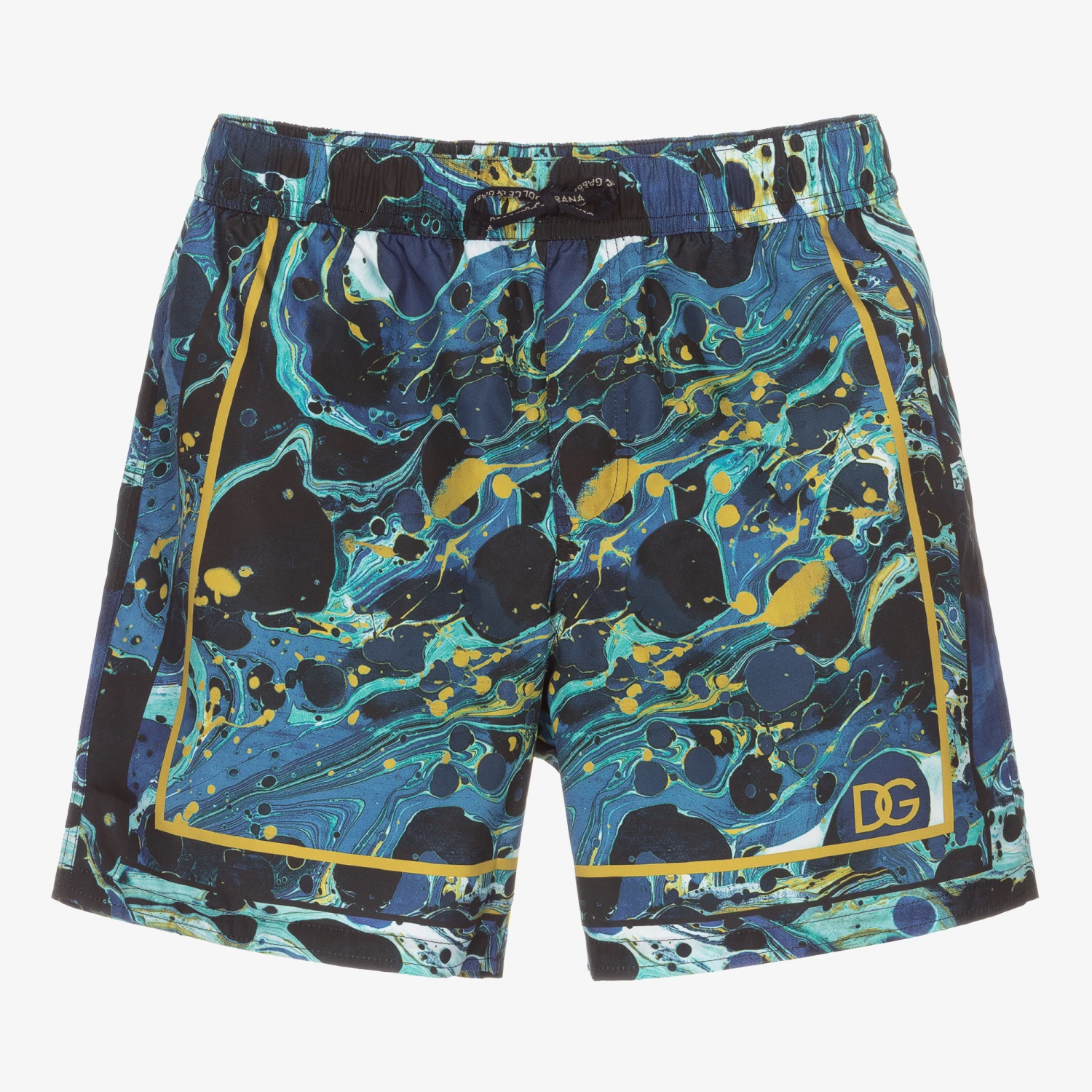 Dolce & Gabbana Teen Blue Marble Swim Shorts 3 Dolce & Gabbana Teen Blue Marble Swim Shorts