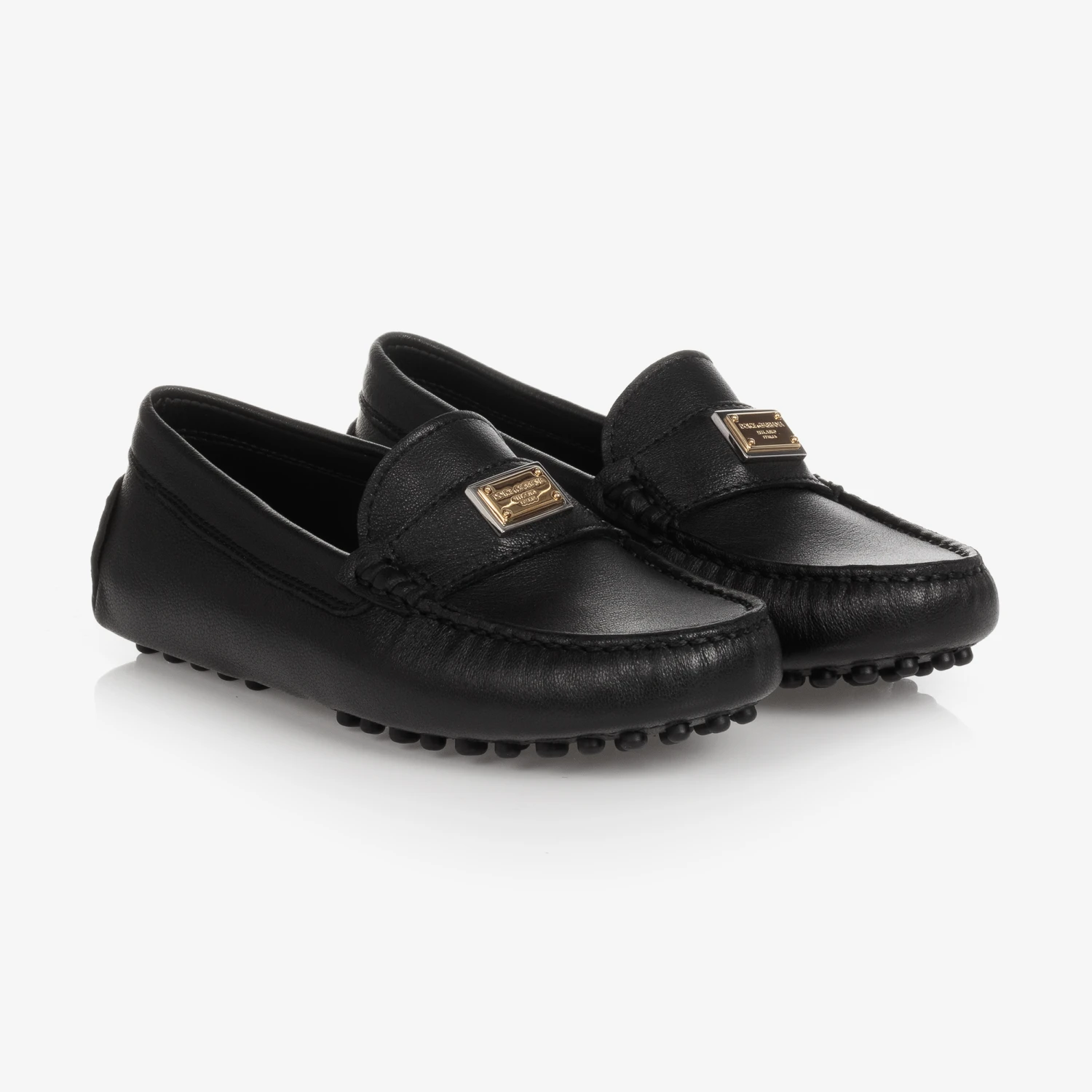 Dolce & Gabbana Teen Boys Black Leather Moccasins 3 Dolce & Gabbana Teen Boys Black Leather Moccasins