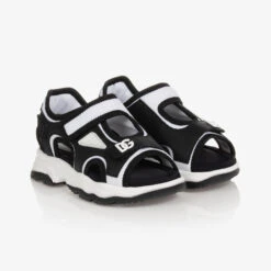 Dolce & Gabbana Teen Boys Black & White DG Sandals