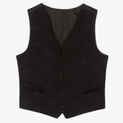Dolce & Gabbana Teen Boys Black Wool Blend Waistcoat