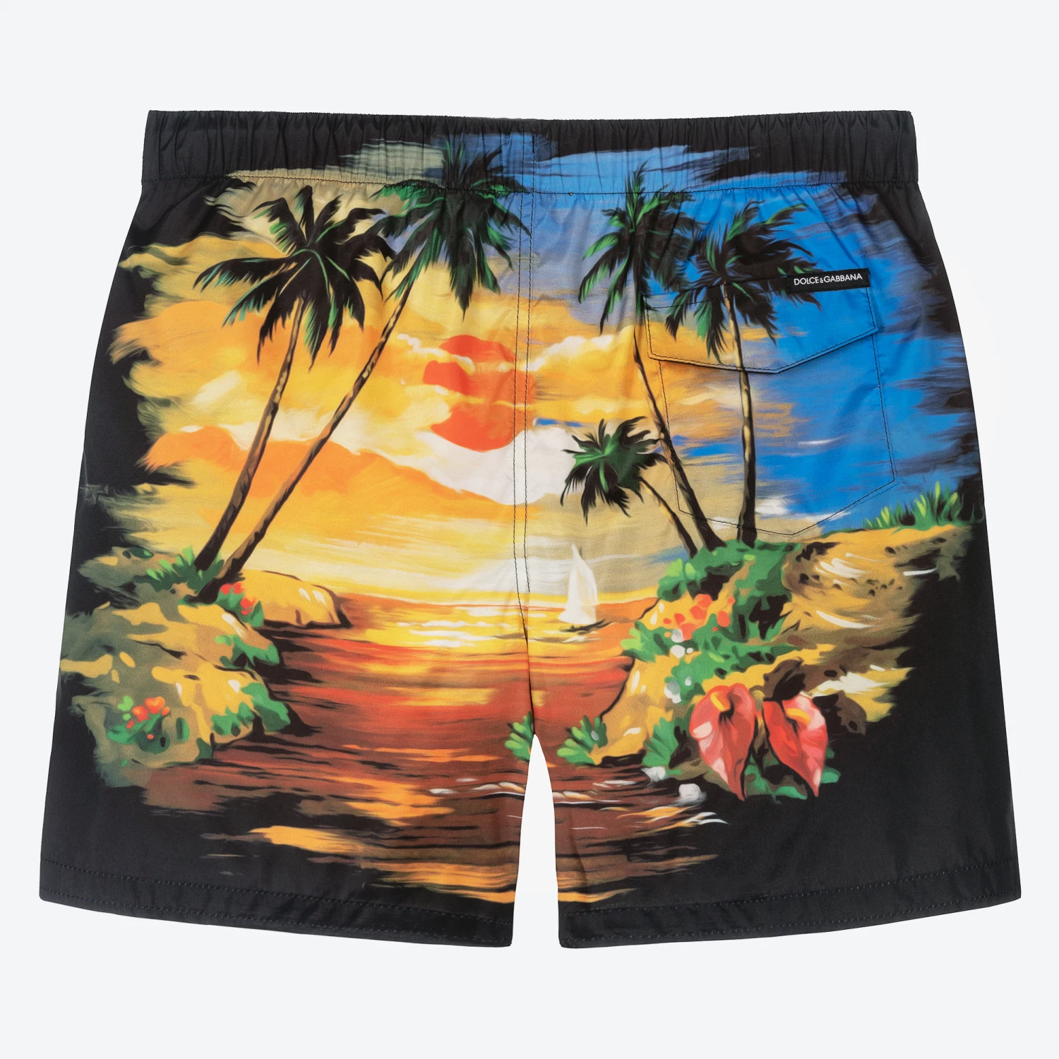 Dolce & Gabbana Teen Boys Blue Hawaii Print Swim Shorts 4 Dolce & Gabbana Teen Boys Blue Hawaii Print Swim Shorts - Image 2