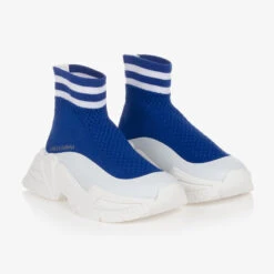 Dolce & Gabbana Teen Boys Blue Sock Trainers