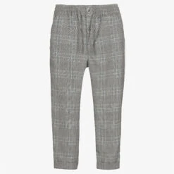 Dolce & Gabbana Teen Grey Checked Trousers