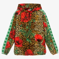 Dolce & Gabbana Teen Ocelot & Poppy Zip-Up Top