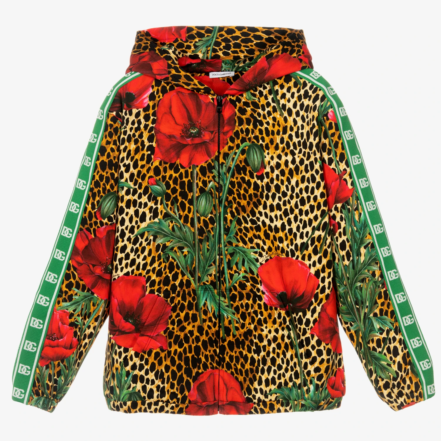 Dolce & Gabbana Teen Ocelot & Poppy Zip-Up Top 3 Dolce & Gabbana Teen Ocelot & Poppy Zip-Up Top
