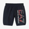 EA7 Emporio Armani Teen Boys Blue Logo Swim Shorts