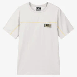 EA7 Emporio Armani Teen Boys Grey Cotton Logo T-Shirt