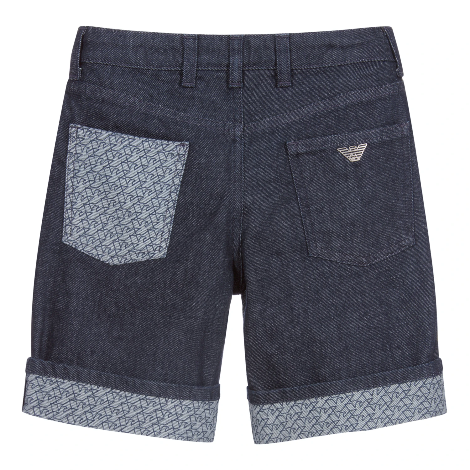Emporio Armani Teen Blue Denim Logo Shorts 4 Emporio Armani Teen Blue Denim Logo Shorts - Image 2