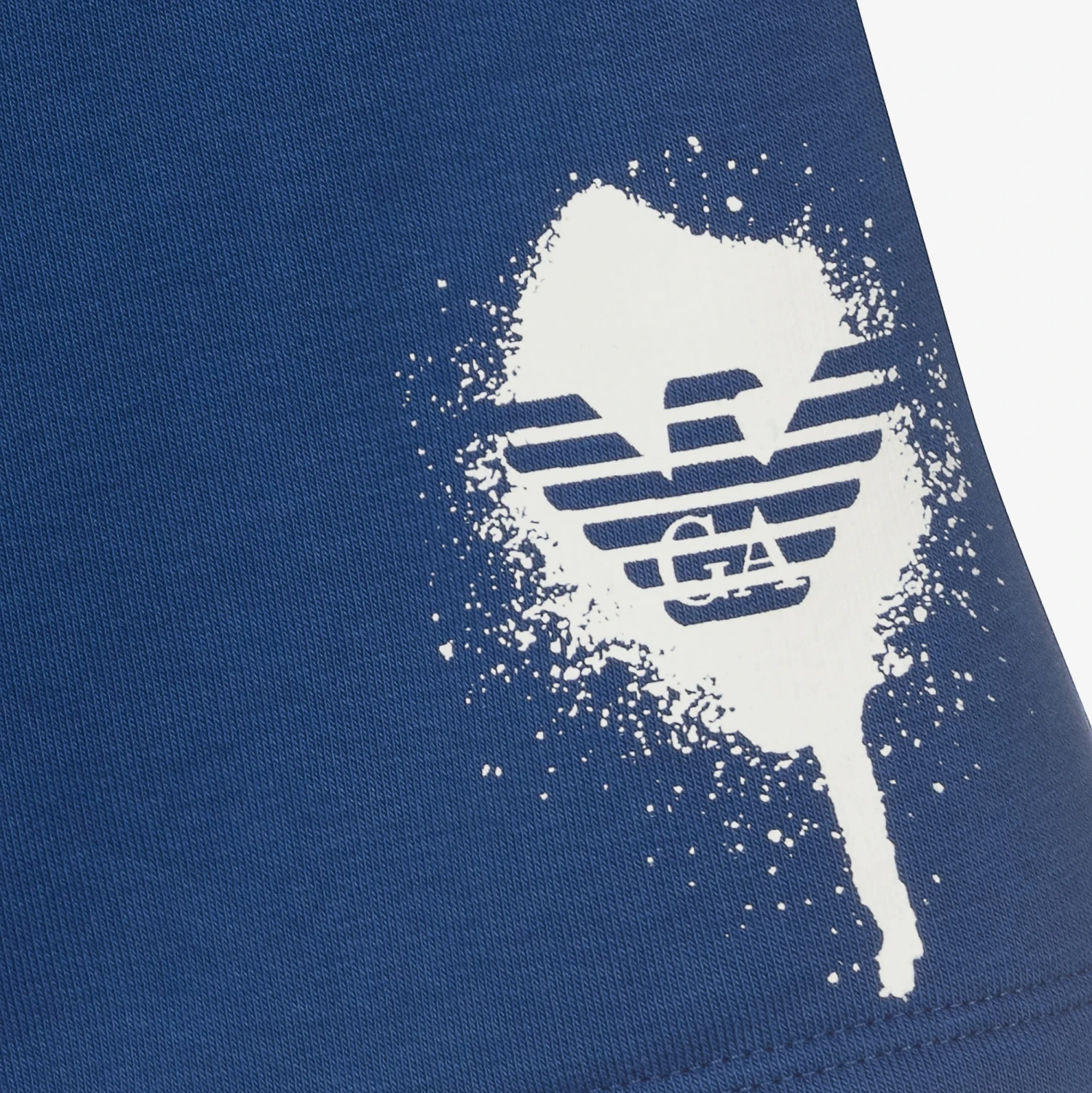 Emporio Armani Teen Boys Blue & Ivory Jersey Shorts 5 Emporio Armani Teen Boys Blue & Ivory Jersey Shorts - Image 3