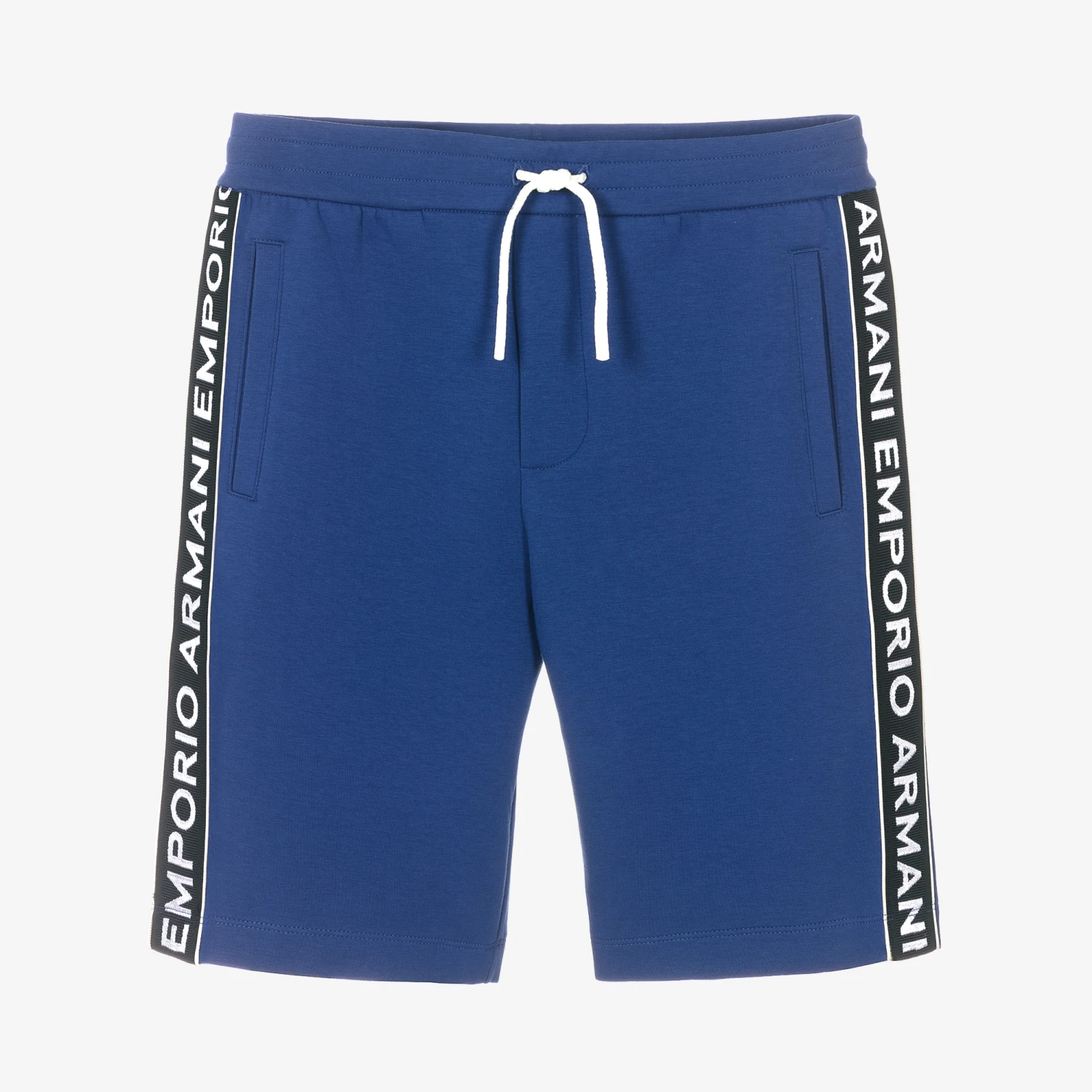 Emporio Armani Teen Boys Blue Jersey Logo Shorts 3 Emporio Armani Teen Boys Blue Jersey Logo Shorts