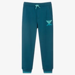 Emporio Armani Teen Boys Blue Logo Joggers