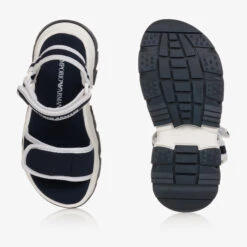 Emporio Armani Teen Boys Blue Logo Velcro Sandals -Boss Sale Store emporio armani teen boys blue logo velcro sandals 508707 3b5c5e5f33726c37c2ef3e74ead8d19218a54af4