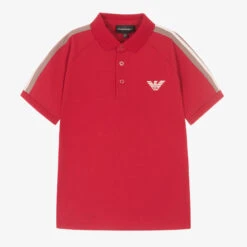 Emporio Armani Teen Boys Red Eagle Polo Shirt