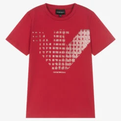 Emporio Armani Teen Boys Red Graphic T-Shirt