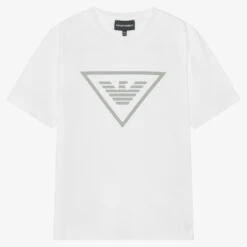 Emporio Armani Teen Boys White Cotton Logo T-Shirt