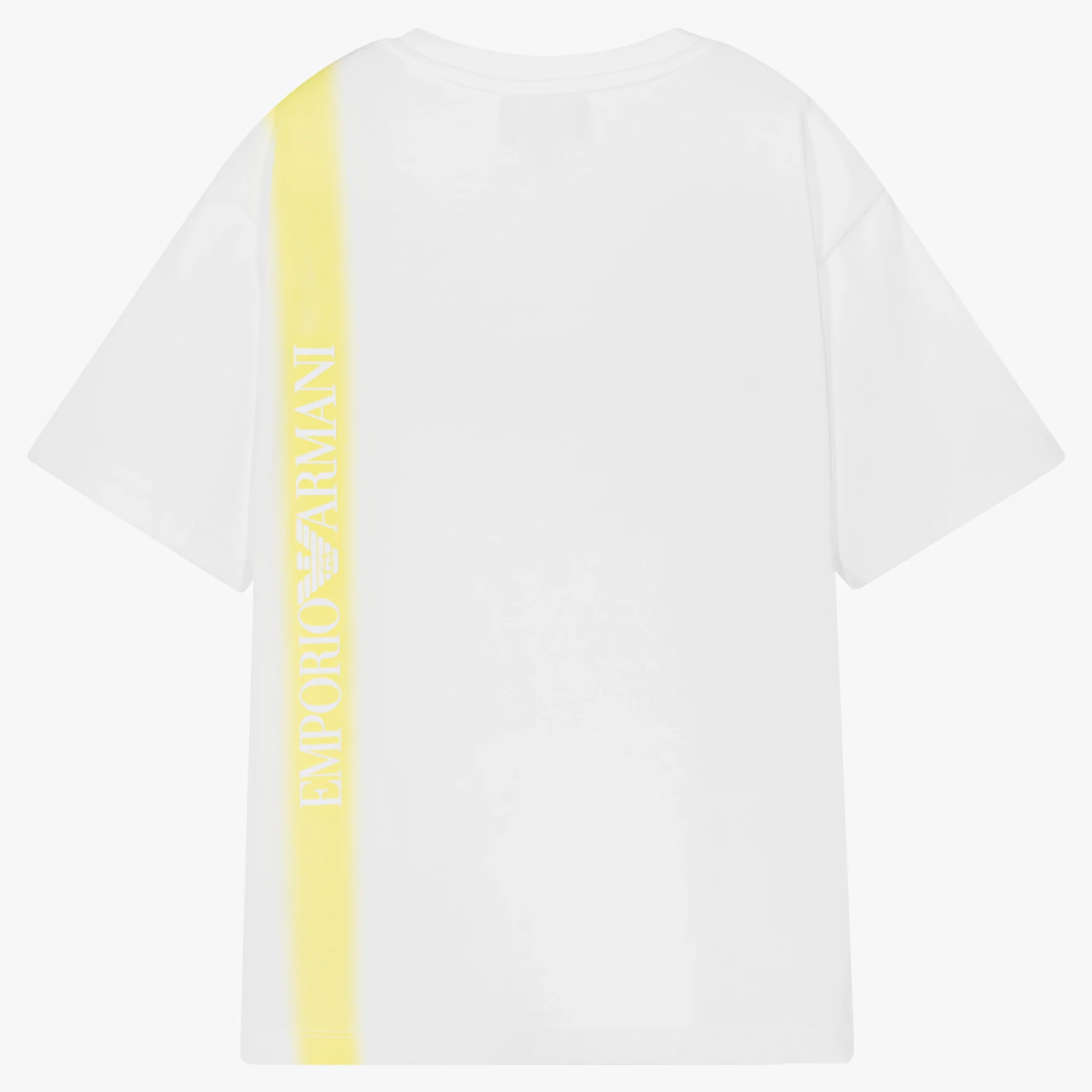 Emporio Armani Teen Boys White & Yellow Logo T-Shirt 4 Emporio Armani Teen Boys White & Yellow Logo T-Shirt - Image 2
