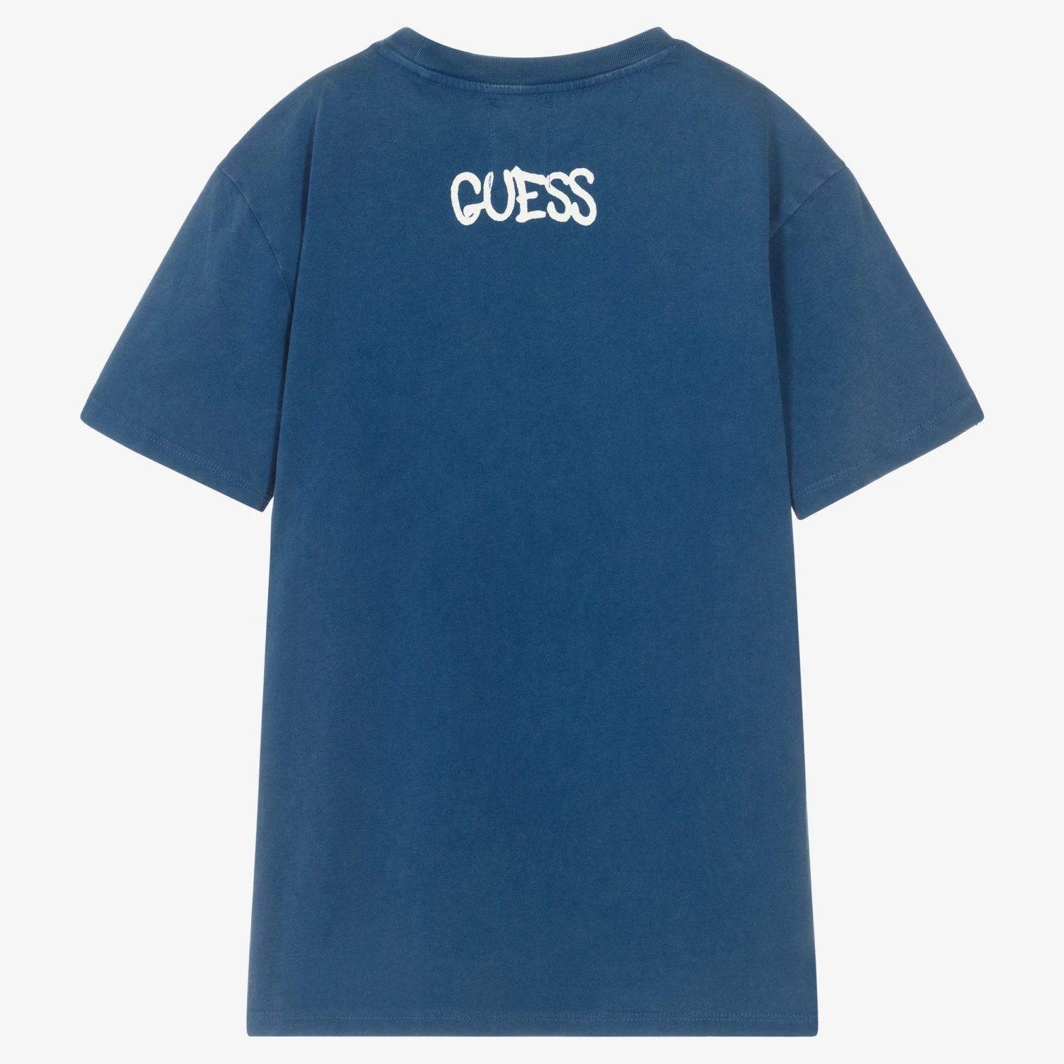 Guess Teen Boys Blue Cotton Banksy T-Shirt 4 Guess Teen Boys Blue Cotton Banksy T-Shirt - Image 2